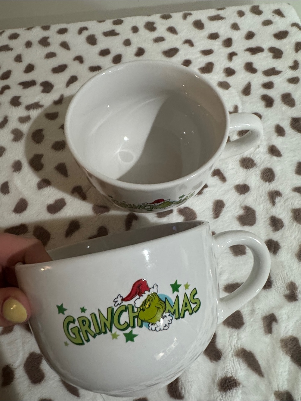 Dr. Seuss White Grinchmas Ceramic Soup Mug Set of 2